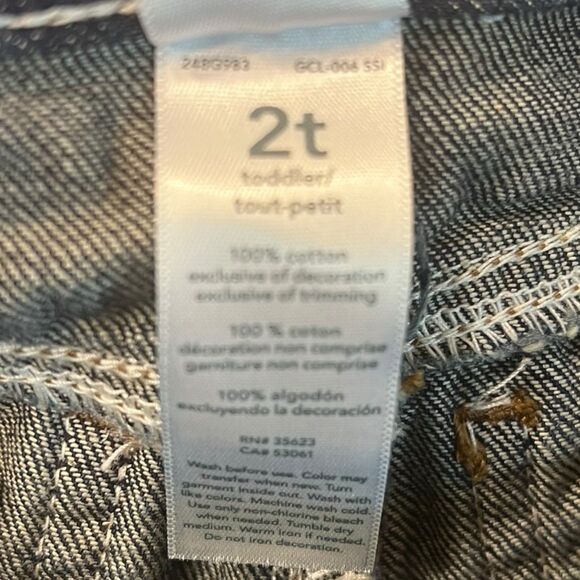 Carter’s 2T Toddler Jeans Suspenders Blue Denim Pants Unisex Kidswear Fall Fit - Picture 8 of 10